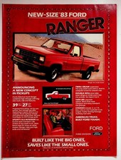 Ford 1983 Ranger Vintage Print Advertisement 8x11 Red Truck Promo picture