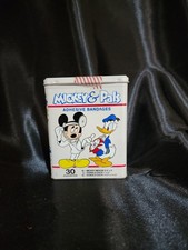 VINTAGE MICKEY MOUSE & PALS BAND AID TIN DISNEY COLLECTIBLE WITH 14 BANDAGES picture