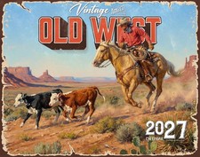 2027 Vintage Old West Wall Calendar – 16-Month Western Art (FREE SHIPPING) picture