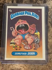 1985 Topps Garbage Pail Kids Card GPK First Series 1 OS1 2a Junkfood John picture