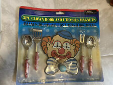 Vintage 5 Piece Clown Hook And Utensils Magnets Circus Hobo Antique Collectible picture