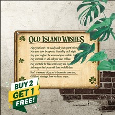 Traditional Irish Blessing Tin Sign Emerald Isle Wall Plaque 8x12 Inch picture