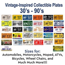 Vintage Collectible License Plate Tag Auto Car Motorcycle Bike ATV Wall Sign picture