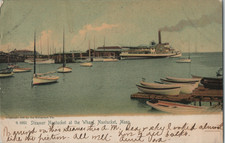 Steamer Nantucket At The Wharf Rotograph Co Massachusetts 1906 Postcard picture