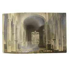 Vintage RPPC Chipping Campden Church Interior Gloucestershire Postcard Sepia picture