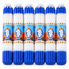 38 Jerusalem Holy Land Church Candles Blue White Scented Blessed Jesus Prayer picture