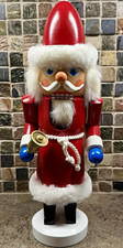 Vintage Erzgebirge Expertic German Santa Nutcracker w/Bell & Sack GDR 11.5