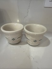 Longaberger Pottery Heritage Green Votive Candle Holder Set picture