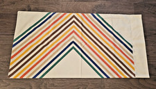 Vintage Rainbow 70's Stripe Chevron KING Percale Pillowcase Orange Blue Brown picture