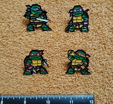 4pc TEENAGE MUTANT NINJA TURTLES TMNT PIN SET metal enamel lapel lot turtle pins picture