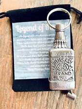 Whiskey Bottle GUARDIAN Bell Good Luck gift fortune keychain jack daniels like picture