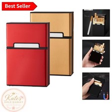 Luxurious Red & Gold King Size Cigarette Case - 2 Pack - Crush-Proof Design picture