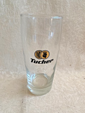 Vintage Tucher Brau Nurnberg German Pilsner Beer Glass Crest Gold Rimmed picture