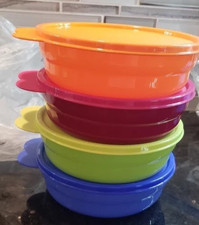 ✅Brand New Tupperware Microwave Reheatable Cereal Bowls Set Of Four~Multicolor* picture