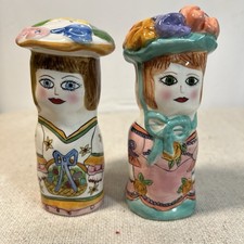 Susan Paley Bella Casa by Ganz Salt & Pepper Shakers Ladies Elaine & Stacy picture