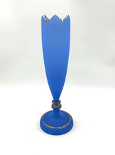 Antique Opaline BlueVase with Gold Accents 12.5