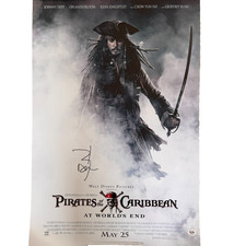 Johnny Depp Signed A2 Pirates of the Caribbean Poster PSA Authentication picture