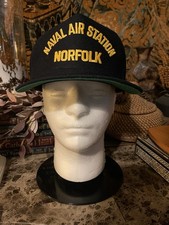 Vintage Naval Station Norfolk Snapback  Cap Hat Navy Base New Era USA Excellent picture