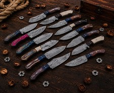 Lot of 20 Pcs 8'' Full Tang Skinners Knives Mix Handle Damascus Steel W/Sheath picture