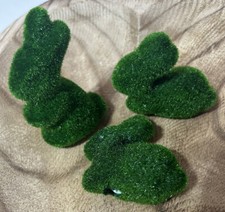 CRAFTER’S SQUARE Mini Moss Bunny Rabbits Easter Spring 2.5X2.5” 3 Pc. NEW picture