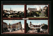 Löbau i. Sa., postcard, town view with Bismarck monument picture
