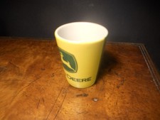 Vintage JOHN DEERE TRACTOR Shot Glass Green Yellow Vintage Agriculture Farming picture