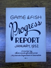 Game & Fish Progress Report Jan. 1952 Minnesota Department Game & Fish Brochure picture
