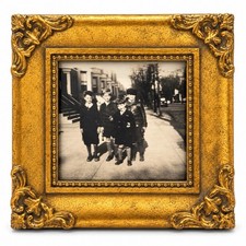 VTG FETCO Ornate Gold Tone Picture Frame 4” Square Old Children 30’ Photograph picture