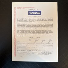 Facebook IPO Prospectus May 17, 2012 RARE MINT CONDITION picture