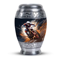 Dirt Bike Charge Mini Urns Human Ashes Keepsake Cremation Keepsakes Small 3 Inch picture