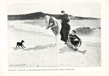 Winslow Homer 1870 High Tide Women Bathing At Beach Vtg Mag Image picture