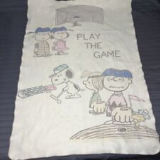 Vintage Chatham 1970s PEANUTS Snoopy Woodstock  Blanket  “Play the game” / Golf picture