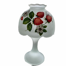 Frosted Glass Bell Lamp Shade, Strawberry Floral Pattern Fairy Lamp Westmoreland picture