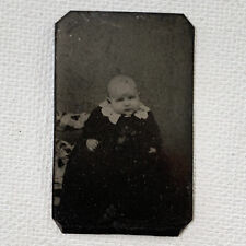 Antique Gem Miniature Tintype Photograph Spooky Ghostly Baby Hidden Mother picture