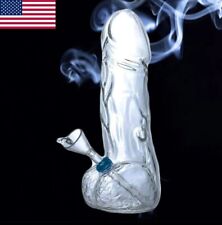 Creative 8in Male Penis Glass Bong Pipe Thick Smoking Water Pipes Hookahs Bong picture