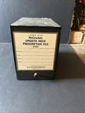 Vintage Steel McCracken Smooth Arch Prescription File Box picture