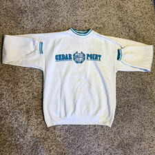 Vintage Gear for Sports Cedar Point White Crewneck Pullover Sweatshirt Men’s M picture