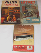 3 VINTAGE CONSUMER ELECTRONICS CATALOGS 1973 & 1969 LAFAYETTE 1969 ALLIED picture