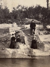 VICTORIAN LANDSCAPE PHOTOGRAPH - ROCKDALE LEDGE OCTOBER 1888 picture