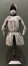 Vintage Metal Knight with Armor on Stand. picture