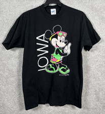Iowa Mickey Mouse Tshirt Walt Disney M Velva Sheen Black Beach Vacation Vtg 90s picture