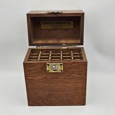 Perfecto Antique Vintage Wooden Barber Box Holds 20 Straight Razors W Key picture