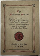 The Miniature Missal, Vintage 1936 Holy Devotional Booklet. picture
