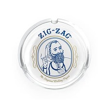 Zig-Zag Ashtray Classic White - Handcrafted Glass Ashtray - Rolling Papers picture