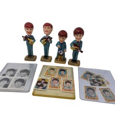 Vintage 1964 Beatles Cake Toppers Figures & Stamp Lot John Paul George Ringo picture