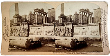 Rare 1897 Underwood Stereoview Rome Forum Balustrades & Columns picture