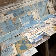 VTG 1960s-80s National Geo Lot Of 45 Maps Asia USA Europe Africa Oceans Hawaii + picture