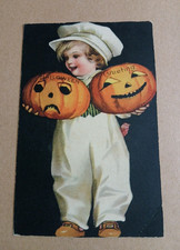 Antique Ellen Clapsaddle Halloween Postcard Wolf Series 501 Boy with JOL READ picture