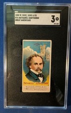 1888 N76 W. Duke & Sons Great Americans Nathaniel Hawthorne SGC 3 Five Higher picture