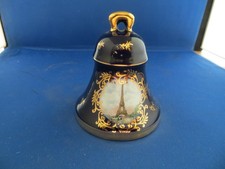 Vintage Limoges Castel Cobalt Eiffel Tower Gold Plated Bell Made In France picture